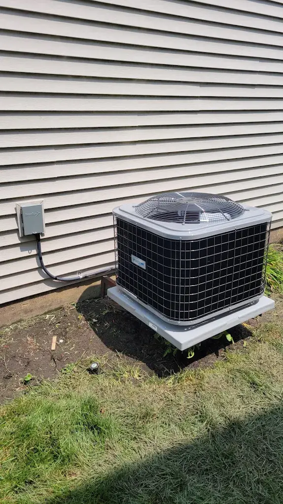 Central AC Installation on metal brackets